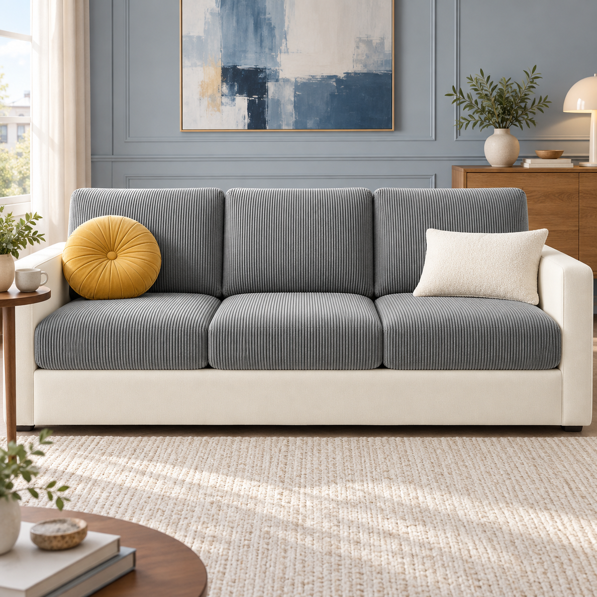 Cozy Ribbed Corduroy Sofa Cover