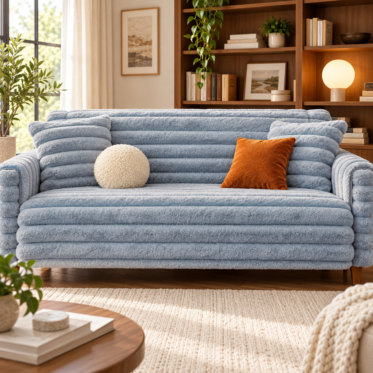 Cloud Rib Plush Sofa Cover