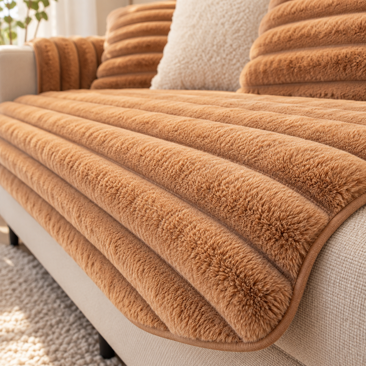 Cloud Rib Plush Sofa Cover