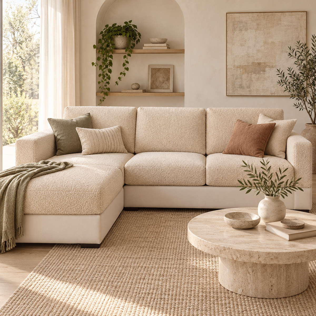 Cozy Pebble Stretch Sofa Cover