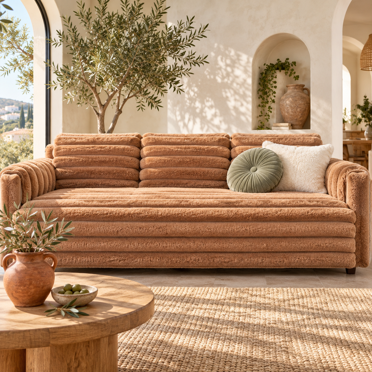 Cloud Rib Plush Sofa Cover