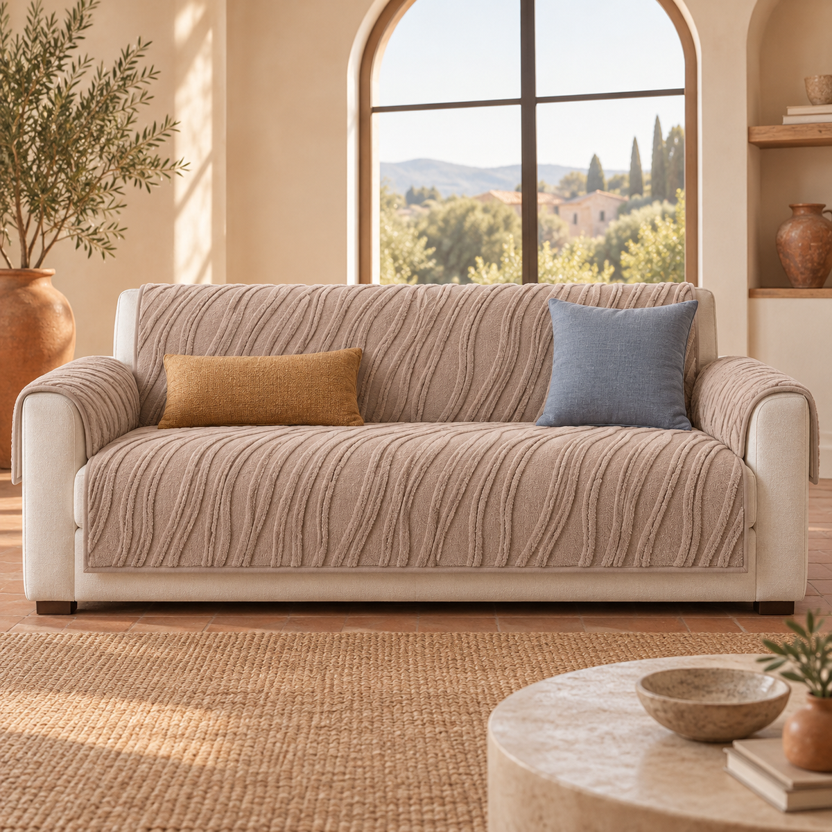 Cozy Wave Plush Sofa Cover
