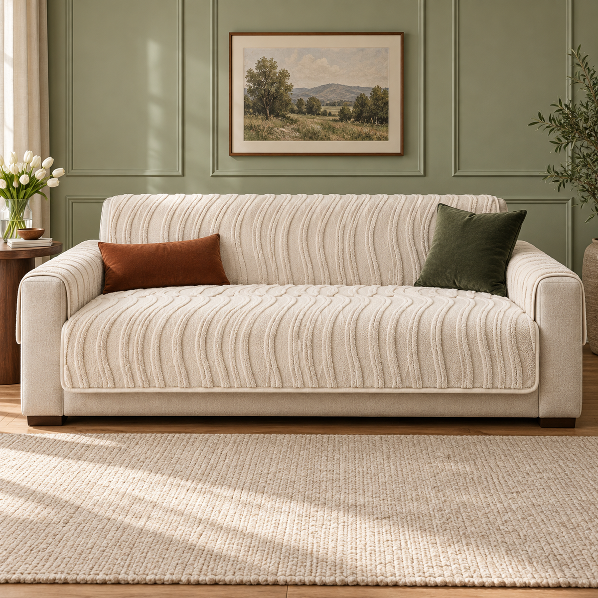 Cozy Wave Plush Sofa Cover