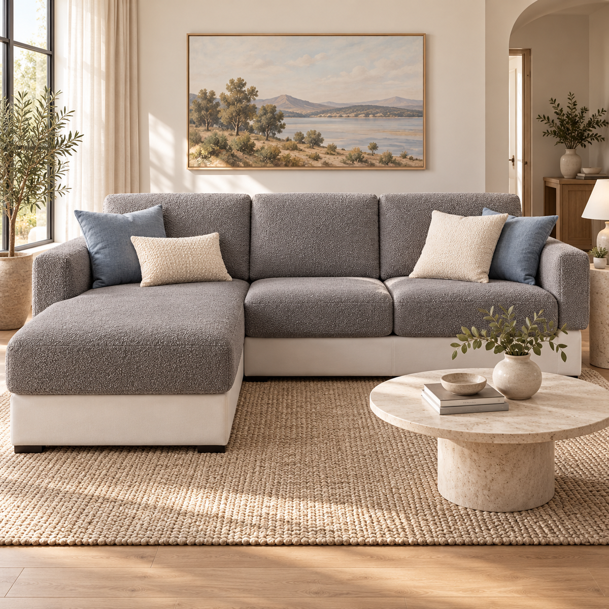 Cozy Pebble Stretch Sofa Cover