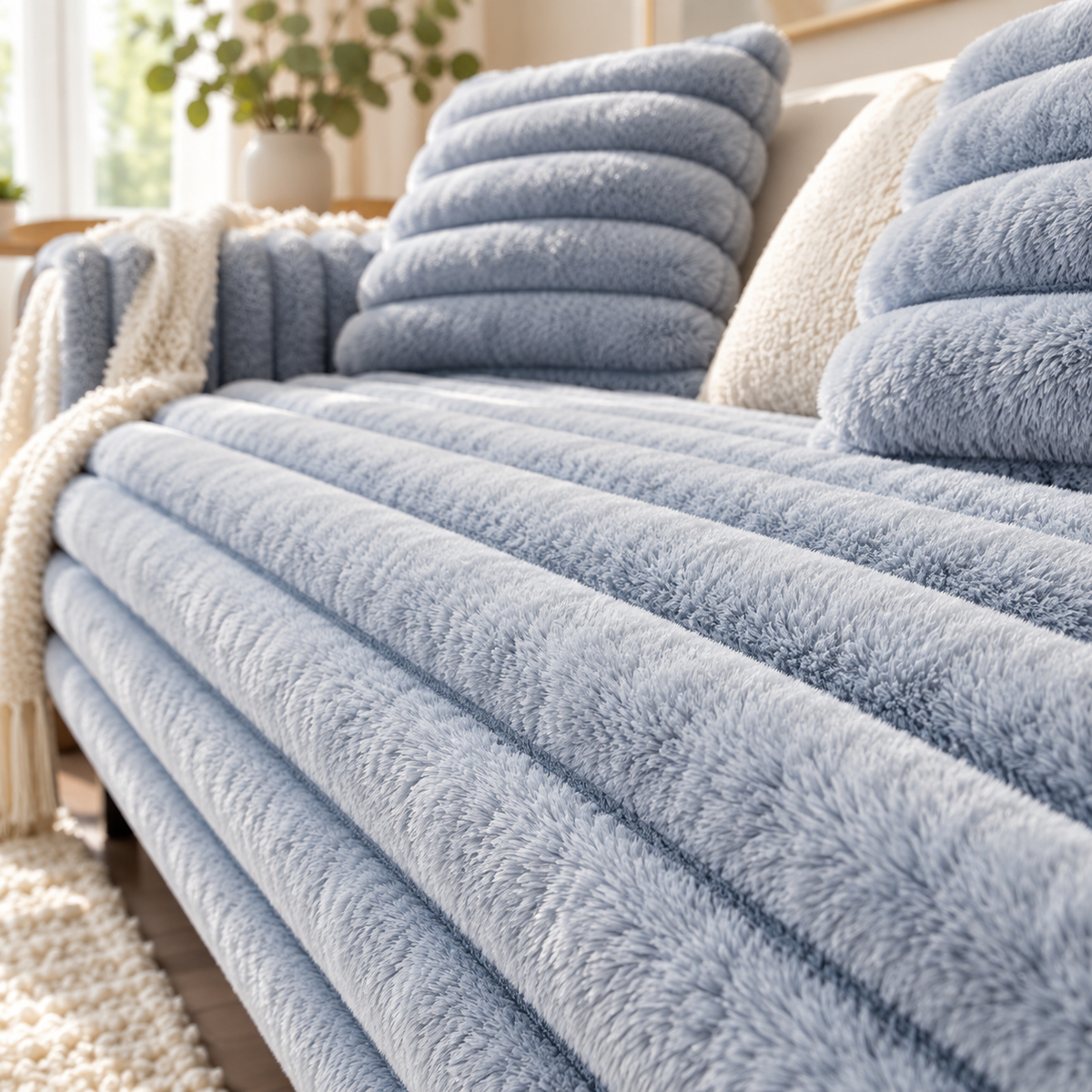 Cloud Rib Plush Sofa Cover
