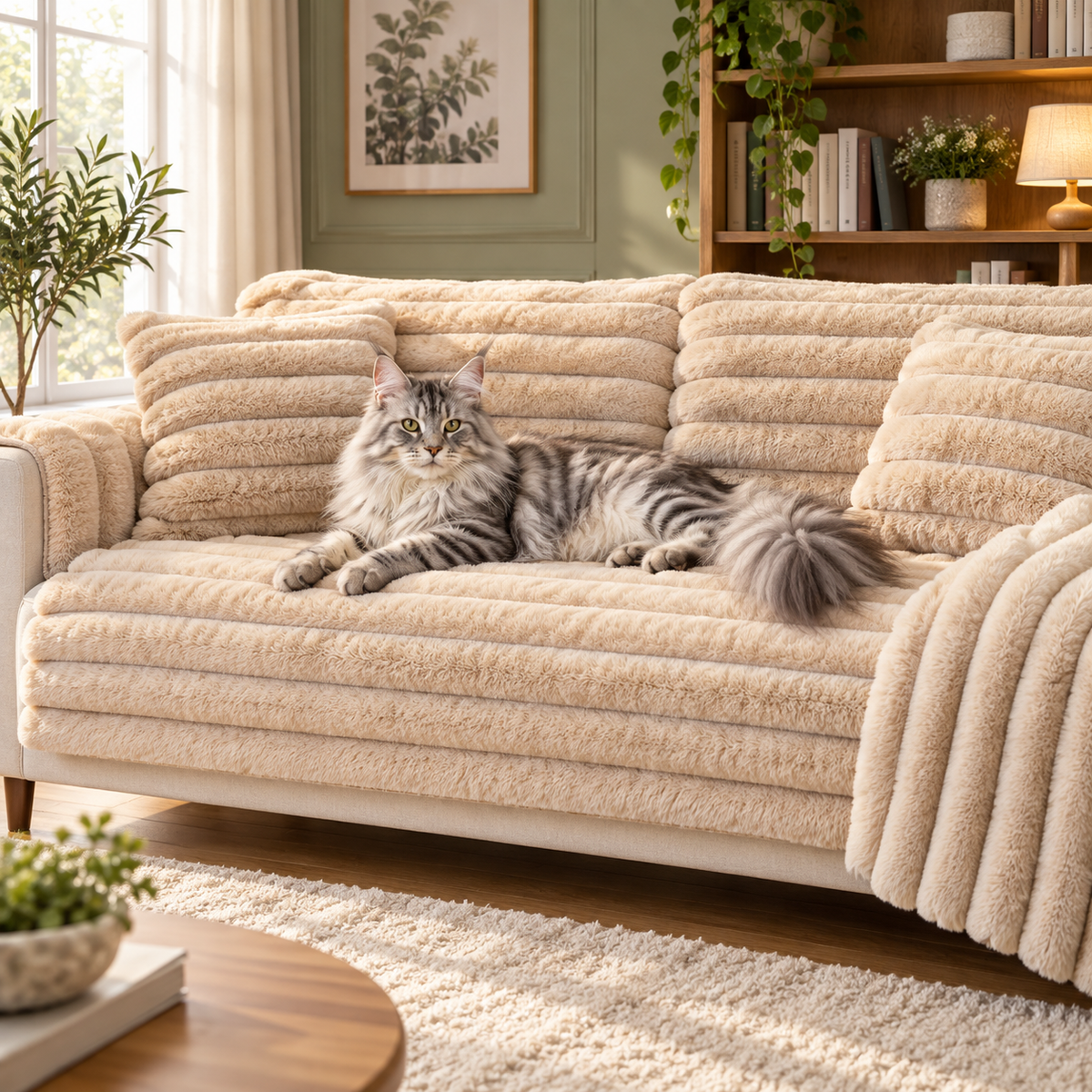 Cloud Rib Plush Sofa Cover