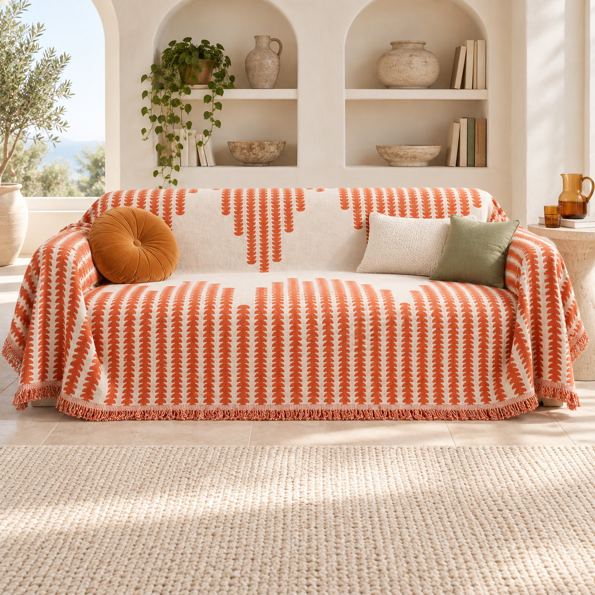 Cozy Reversible Chenille Sofa Cover