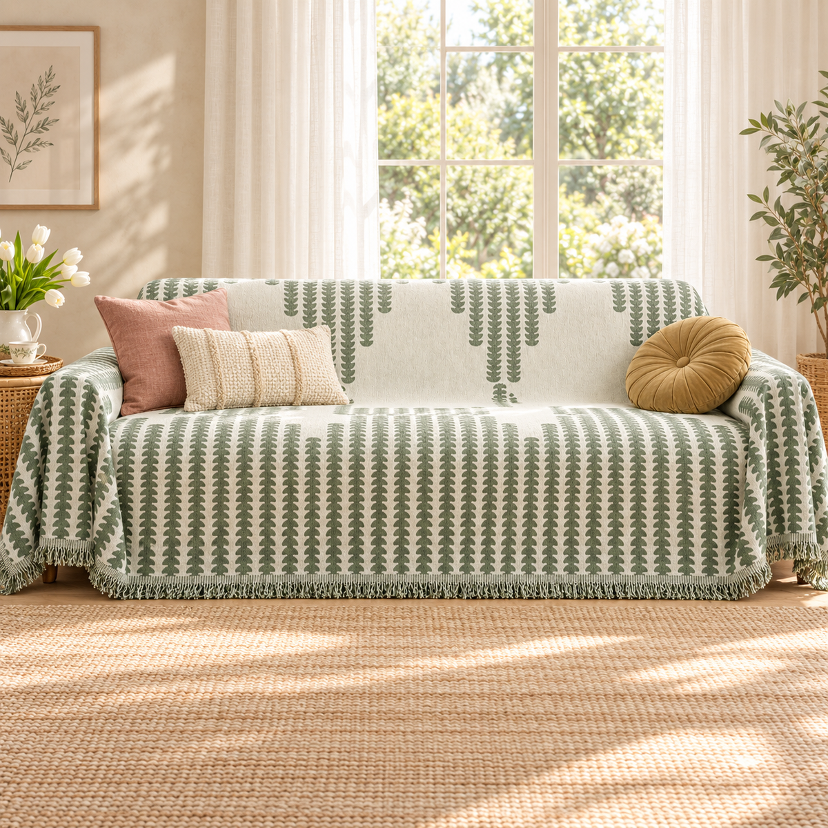 Cozy Reversible Chenille Sofa Cover