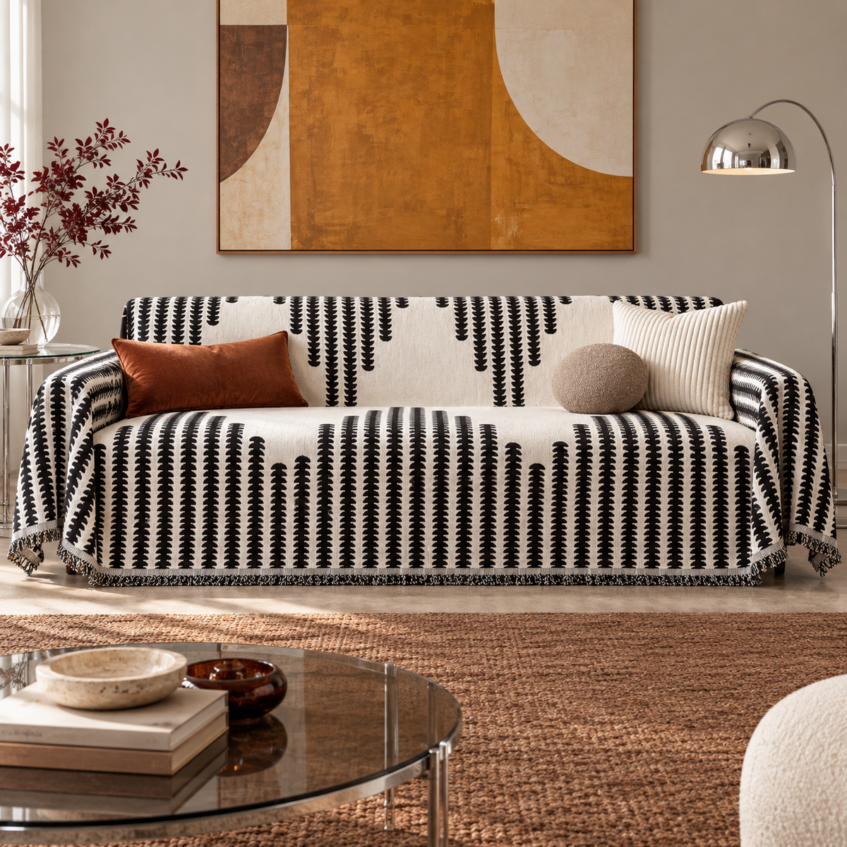 Cozy Reversible Chenille Sofa Cover